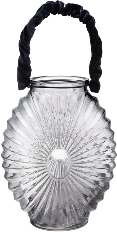 Windlicht in Hellgrau Ø/H ca. 18,8/23,8 cm 'Elea'