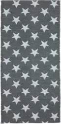 Outdoorteppich 'Stars' ca. 70x140 cm, grau/weiß