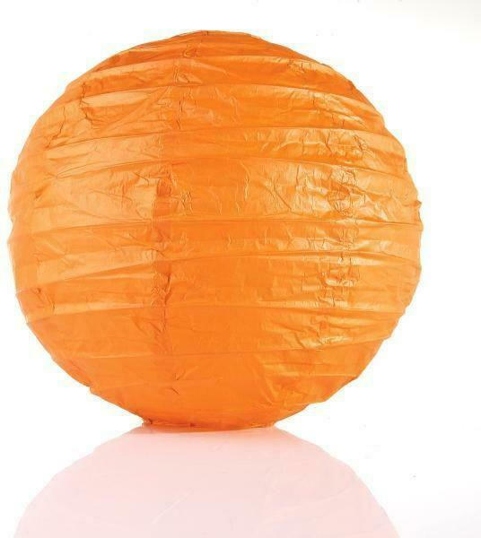 Leuchtenschirm Valentina aus Papier in Orange