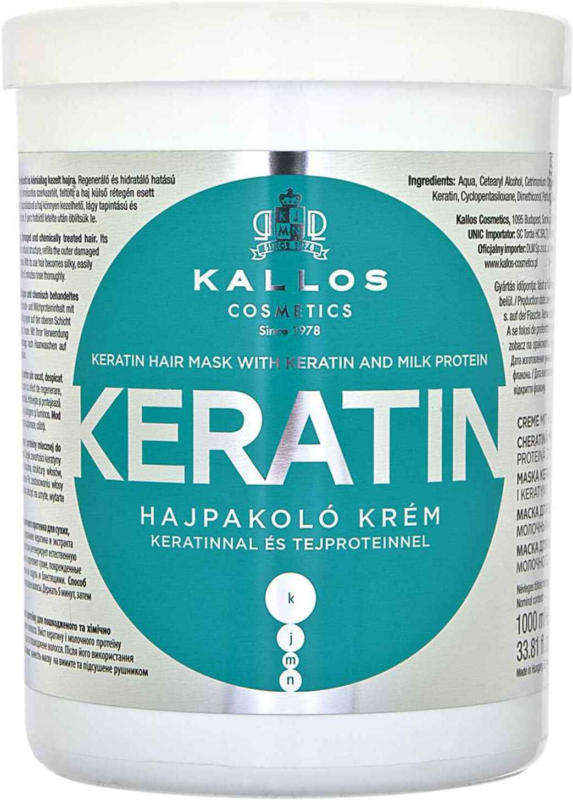 Kallos Maschera per capelli Keratin 1000 ml -