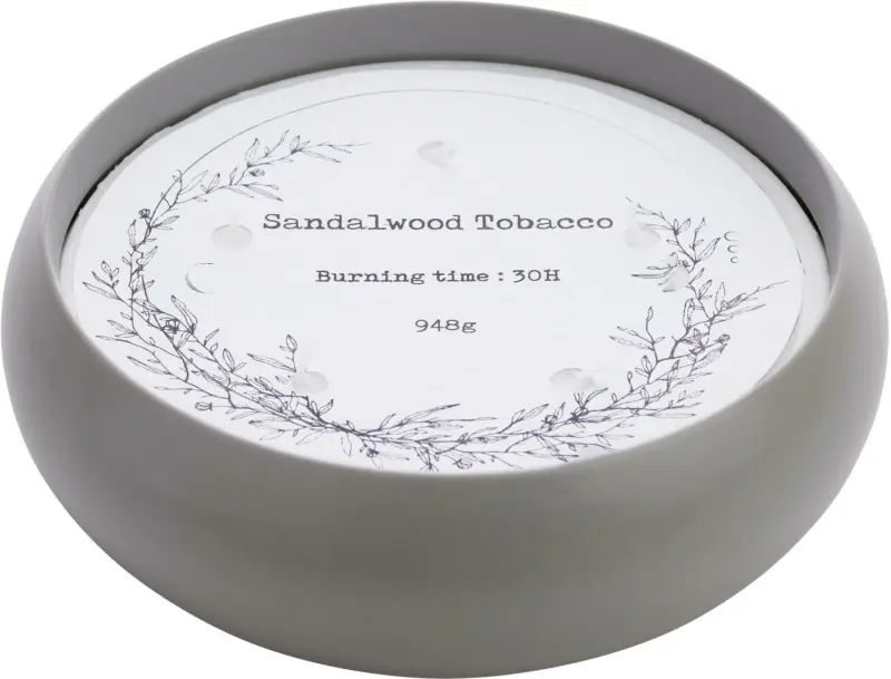 Kerze im Topf Ava in Grau