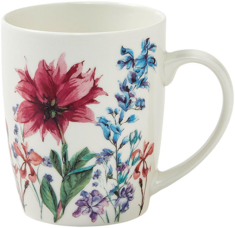 Tasse mit buntem Blumen-Motiv