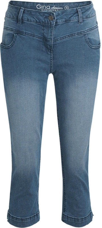 3/4 Damen Boyfriend-Jeans mit Used-Waschung (Nur online)