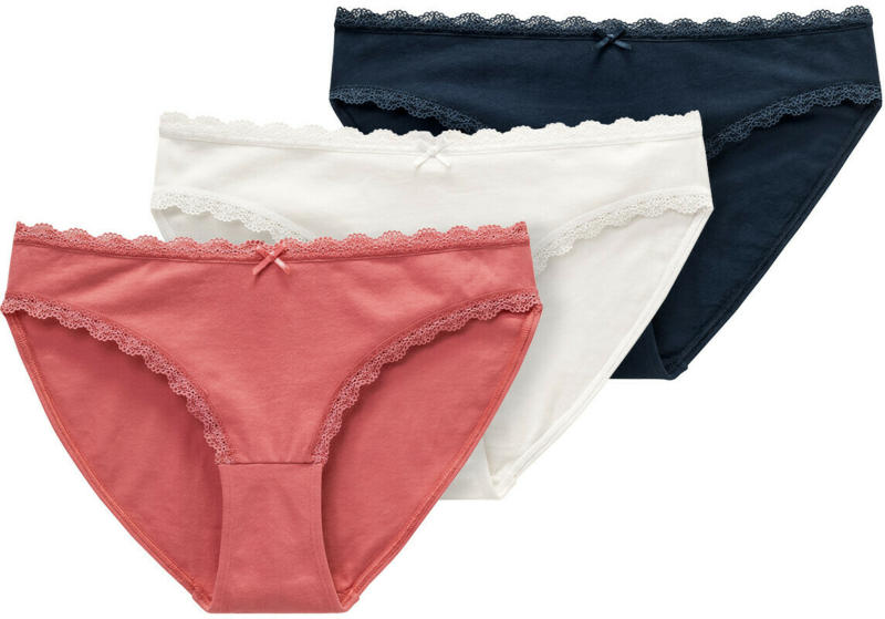 3 Damen Slips mit Spitzendetails (Nur online)
