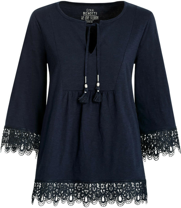 Damen Shirt mit Makramee-Spitze (Nur online)