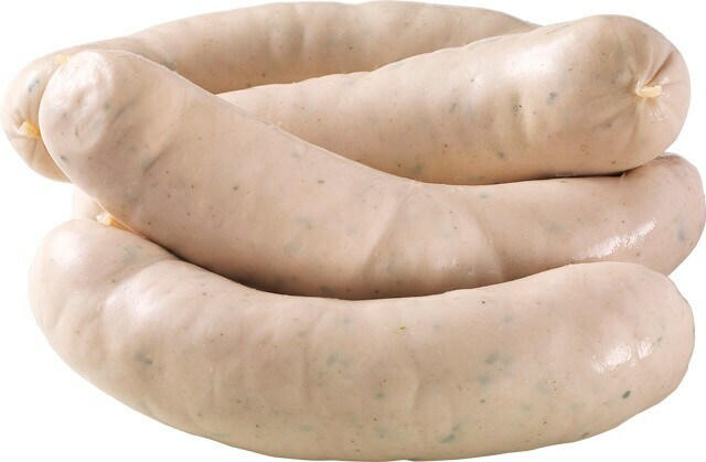 An der Bedienungstheke erhältlich: Münchener Weißwurst