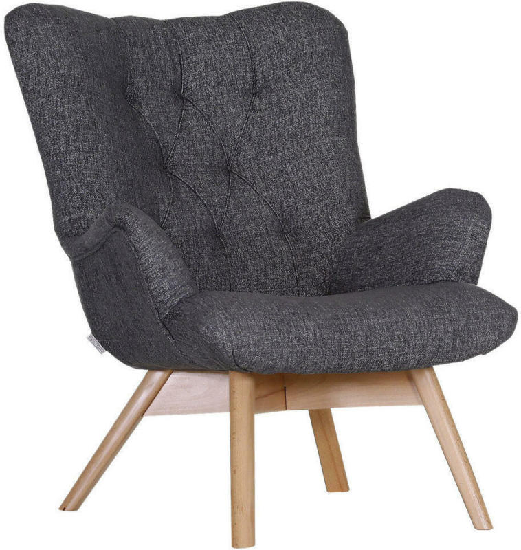 Sessel in Flachgewebe Dunkelgrau