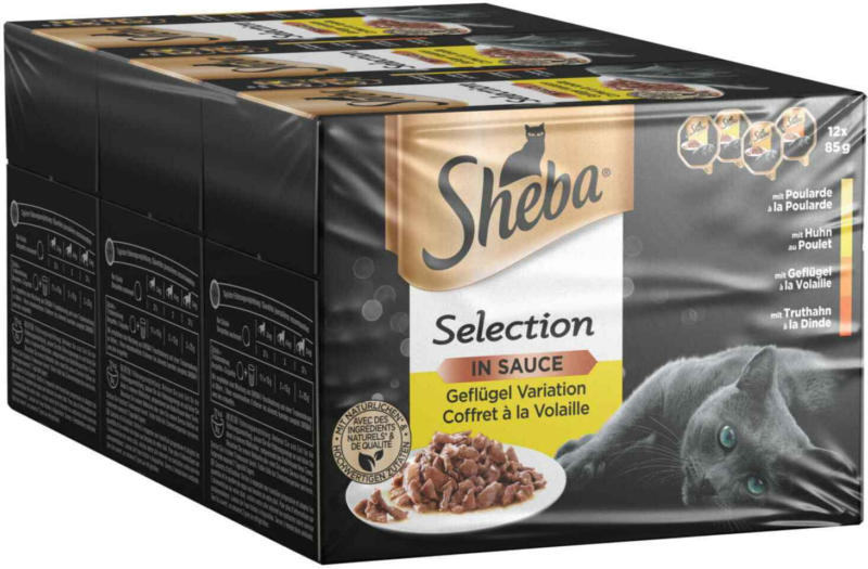 Sheba Sélection en Sauce Coffret é la volaille 3 x 12 x 85 g -