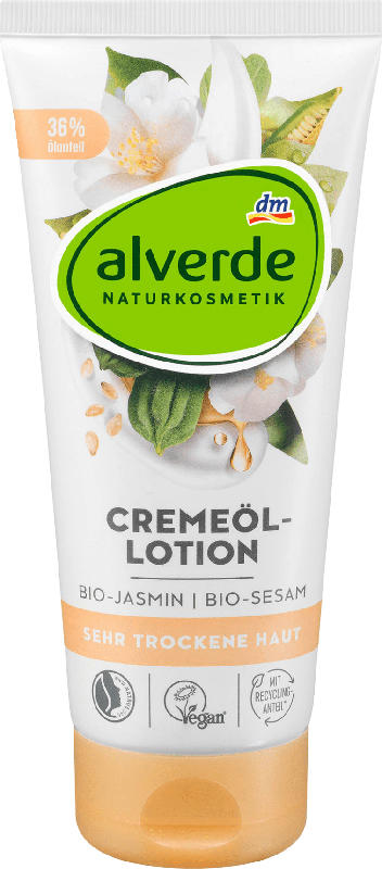 alverde NATURKOSMETIK Cremeöllotion Bio-Jasmin und Bio-Sesam