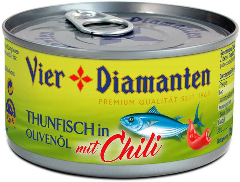 Vier Diamanten Thunfisch in Olivenöl Chili