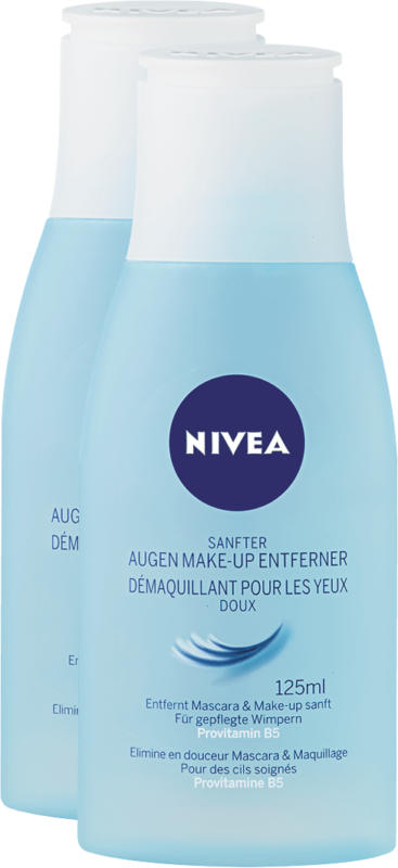 Struccante per occhi delicato Nivea Visage, 2 x 125 ml