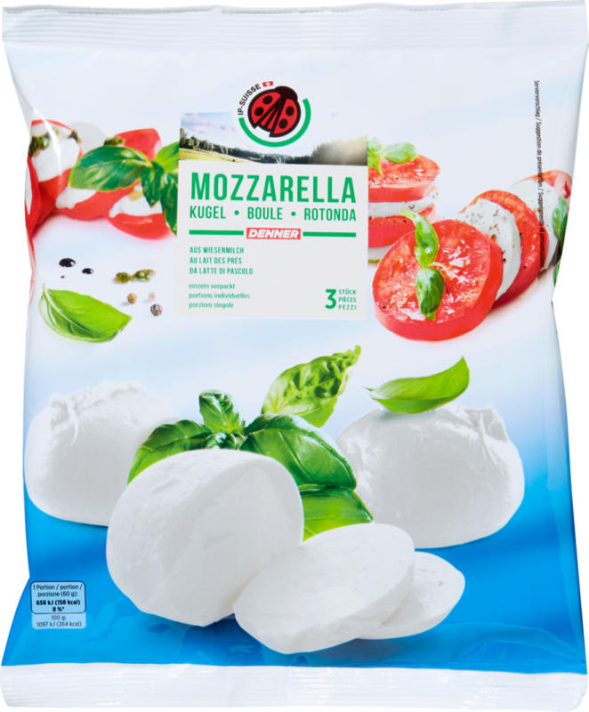 IP-SUISSE Mozzarella , Kugel, aus Wiesenmilch, 3 x 150 g