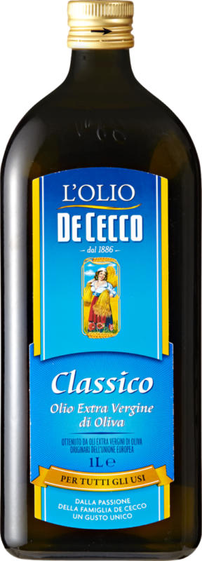 Huile d’olive Classico De Cecco, Extra Vergine, 1 litre