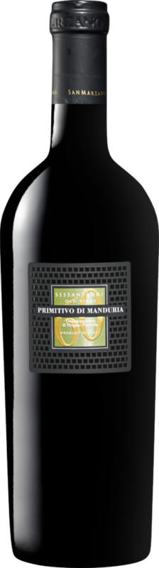 Cantine San Marzano Sessantanni Primitivo di Manduria DOP, 2017, les Pouilles, Italie, 75 cl