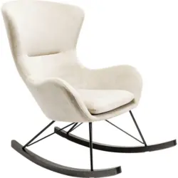 Schaukelsessel in Samt Schwarz, Beige