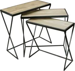 Satztisch 'Akola', 3-er Set, aus Akazie