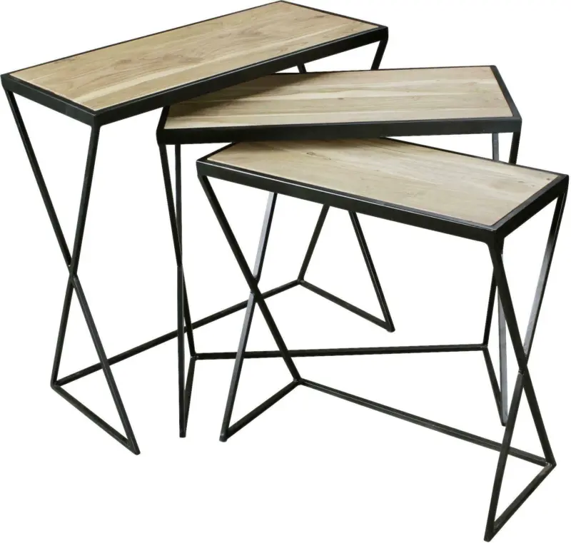 Satztisch 'Akola', 3-er Set, aus Akazie