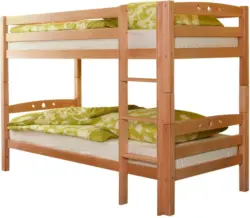 Etagenbett 'Lupo R', aus Buche, buchefarben