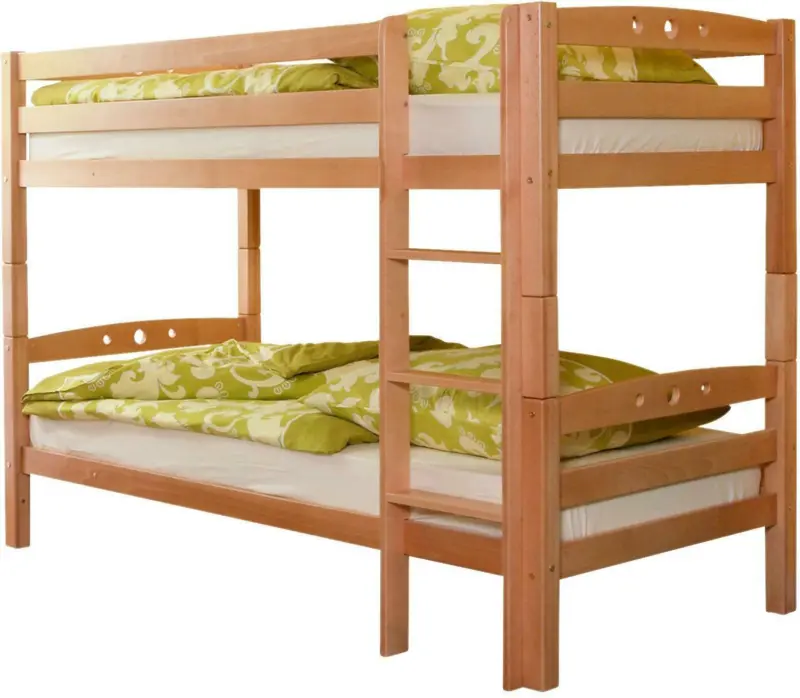 Etagenbett 'Lupo R', aus Buche, buchefarben