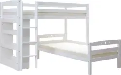 Etagenbett 'Lupo l' aus Buche, weiß