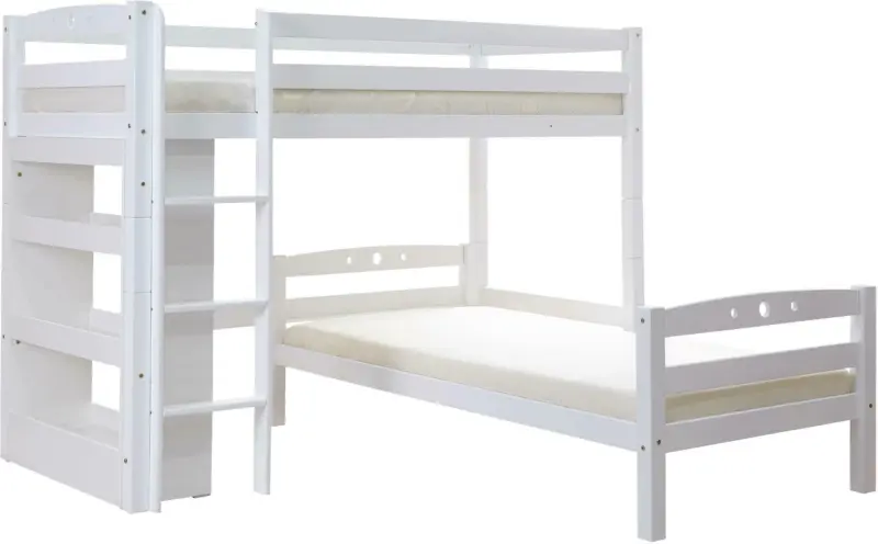 Etagenbett 'Lupo l' aus Buche, weiß