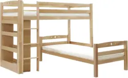 Etagenbett 'Lupo L' , aus Buche, buchefarben