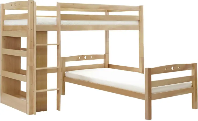 Etagenbett 'Lupo L' , aus Buche, buchefarben