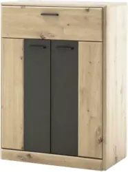 Schuhschrank in Grau/Eichefarben