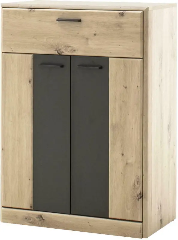 Schuhschrank in Grau/Eichefarben