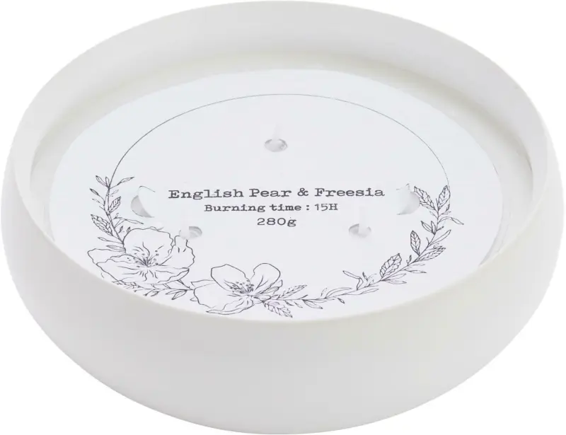 Kerze im Topf Ava in Weiß