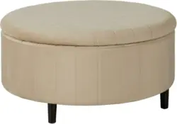 Hocker aus Samt in Beige