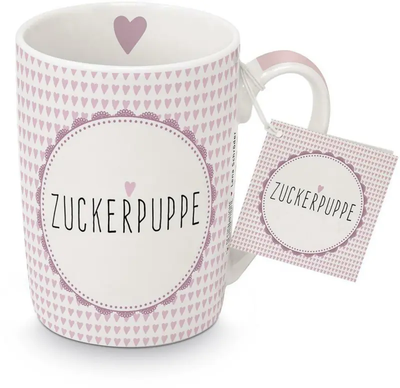 Kaffeebecher Zuckerpuppe aus Porzellan ca. 350ml