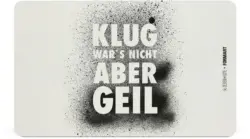 Schneidebrett Klug wars nicht aus Kunststoff in Schwarz/Weiß