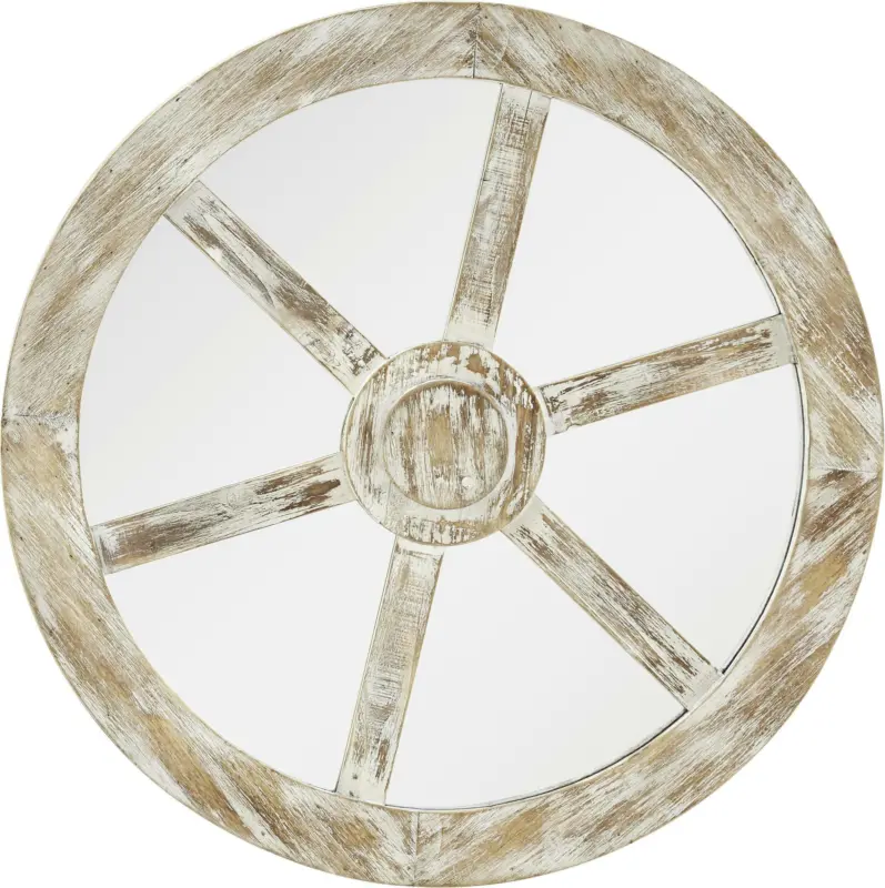 Spiegel 'Drive' Ø ca.80cm, weiß/antik