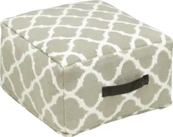 Pouf Ornament in Weiß/Beige ca. 50x25cm