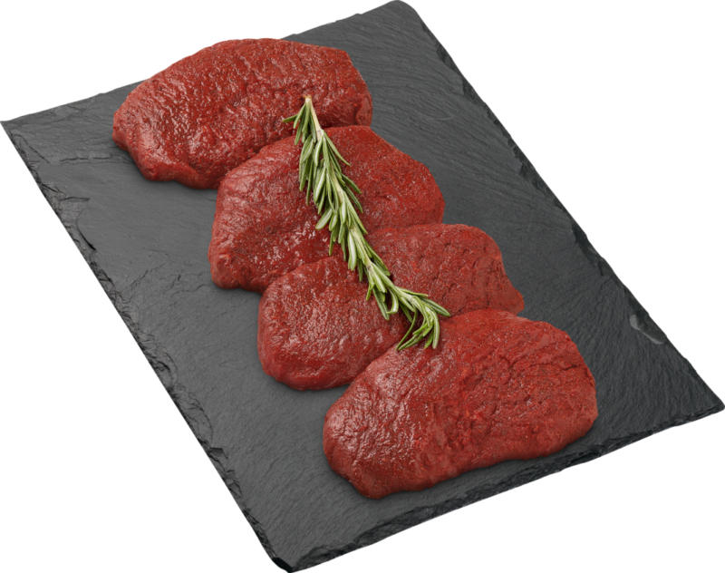 IP-SUISSE BBQ Rindssteak, mariniert, 4 Stück, ca. 400 g, per 100 g