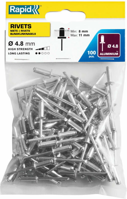 Blindnieten, 4,8x14 mm, 100 Stück 4,8 mm | 14 mm
