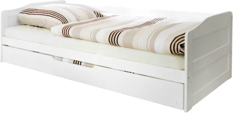 Ausziehbett 'Melinda', aus Kiefer, weiß
