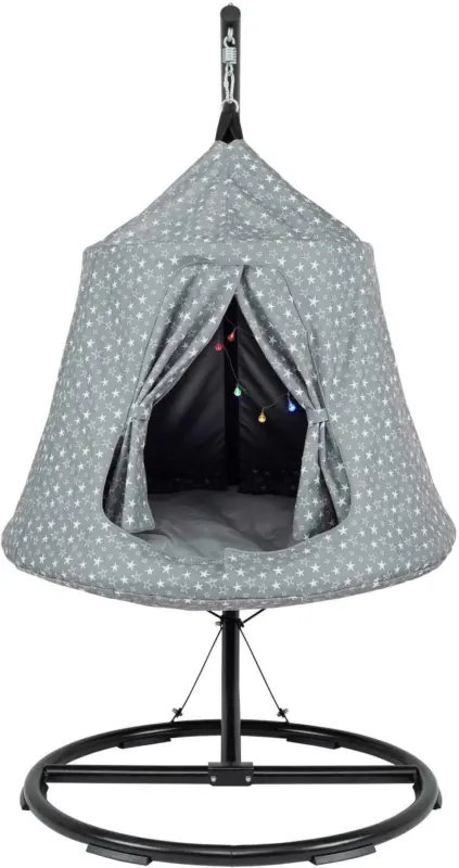 Hängesessel für Kinder 'Maya' in Grau/Weiß inkl. Kissen