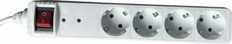 Steckdosenleiste Schuki in Weiß mit 4 Steckdosen