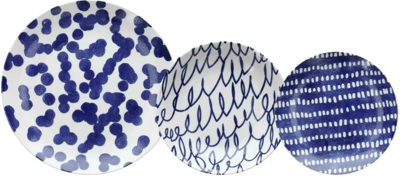 Kombiservice Ulay aus Porzellan, 18-teilig