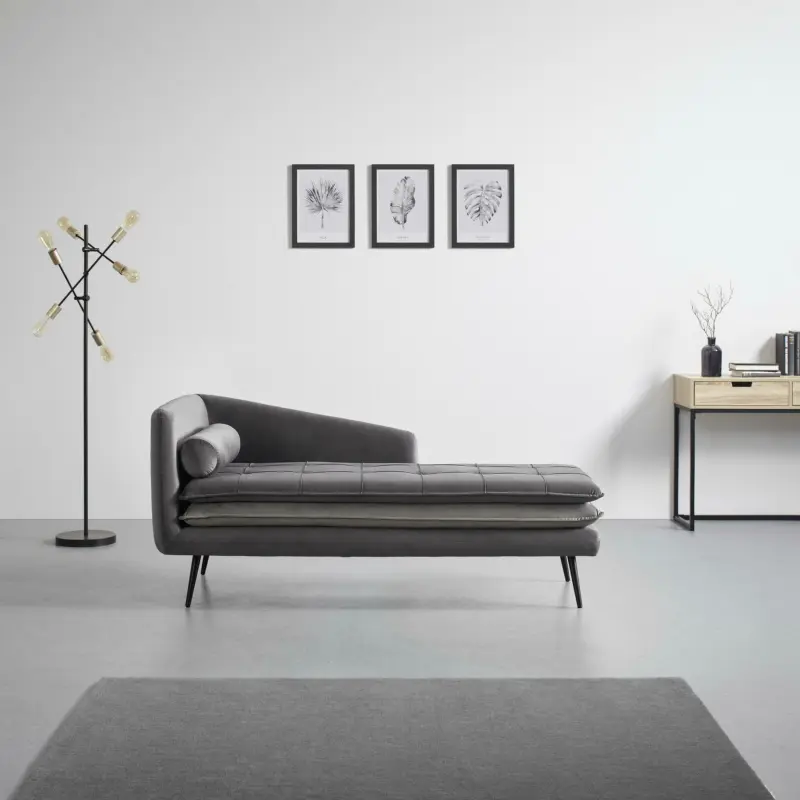 Sofa-Daybed 'Emilia' inkl. Kissen, grau/dunkelgrau Sonneninsel