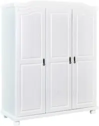 Drehtürenschrank 'Bastian' , aus Kiefer, weiß