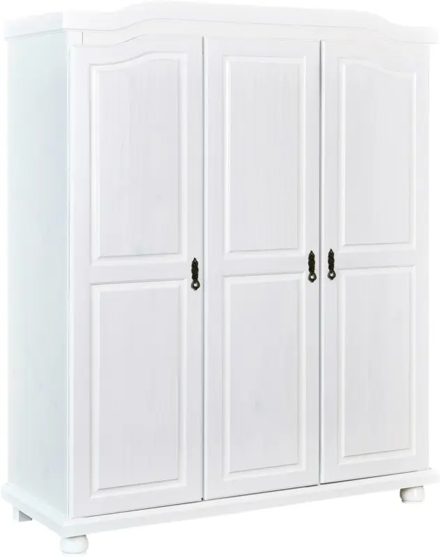 Drehtürenschrank 'Bastian' , aus Kiefer, weiß