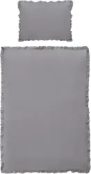 Bettwäsche Rüschen in Grau ca. 140x200cm