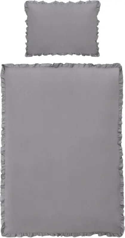 Bettwäsche Rüschen in Grau ca. 140x200cm