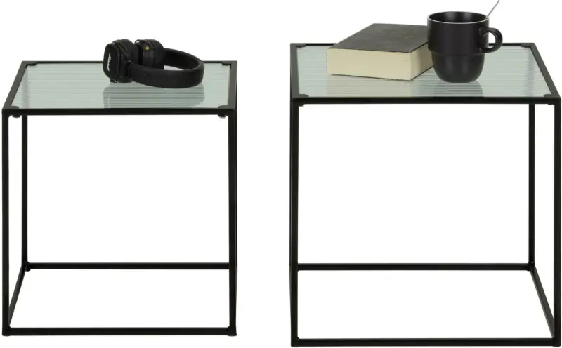 Beistelltischset in Schwarz, 2-teilig