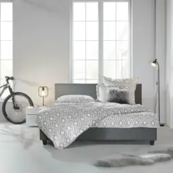 Polsterbett 'Mika', ca.180x200cm, dunkelgrau