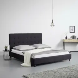 Polsterbett 'Frederico', ca.180x200cm, schwarz