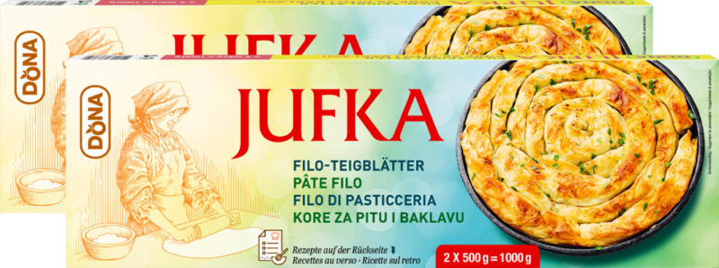 Pasta filo Jufka Dona, 2 x 500 g